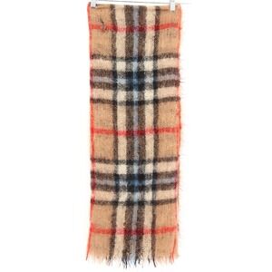 Royal Scot Mohair Wool Plaid Scarf Tan Red Samuel Tweed Made Great Britain 72"
